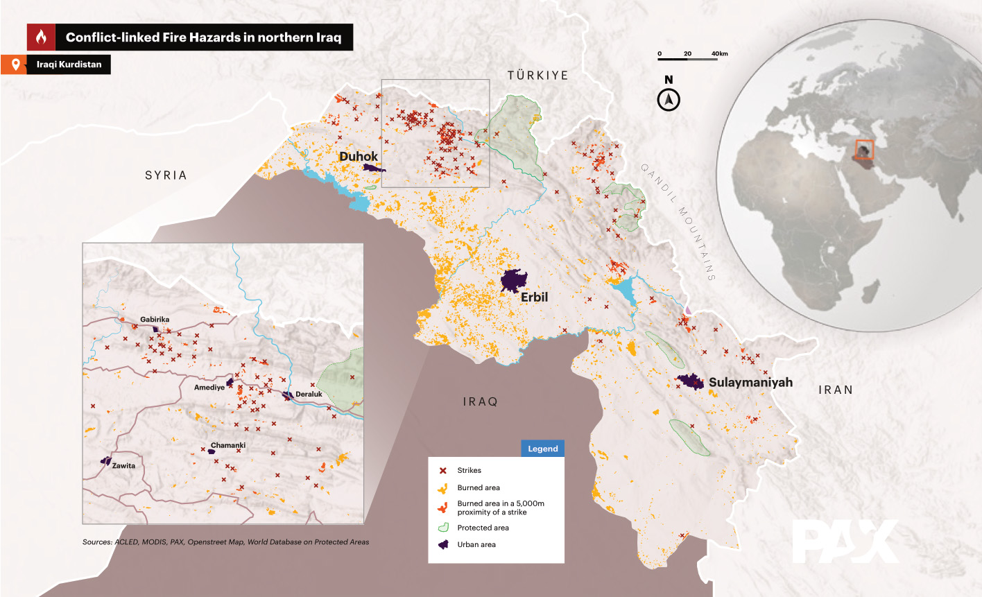 Detection of forest fires from satellite images in Kurdistan